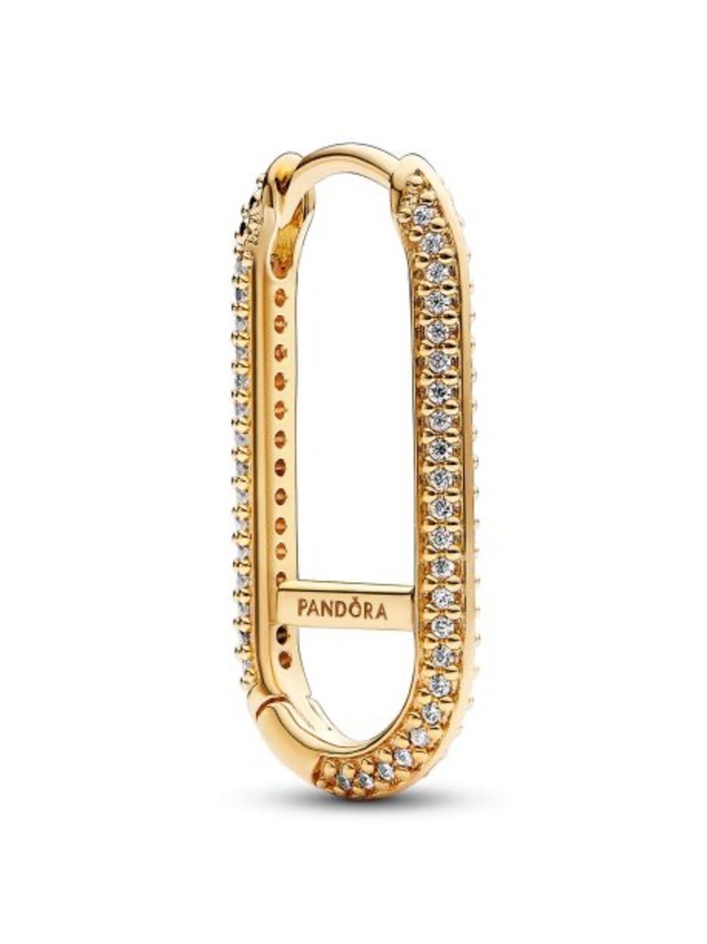 NEW PANDORA women's me extended pave link single earring in gold 14k